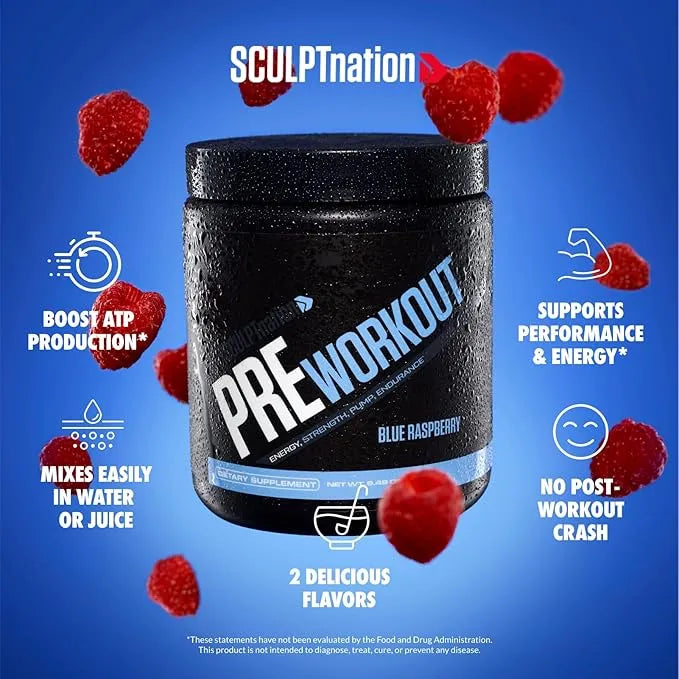 Pre Workout Blue Raspberry - Advanced Energy & Performance Formula