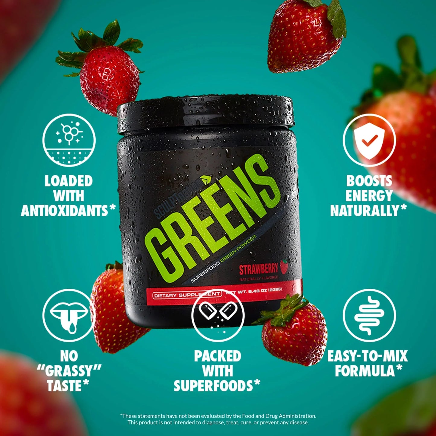 Greens Strawberry - Complete Superfood & Antioxidant Formula