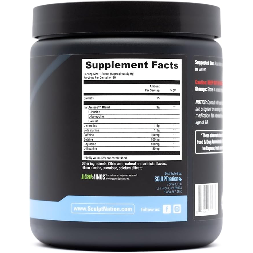 Pre Workout Blue Raspberry - Advanced Energy & Performance Formula Full